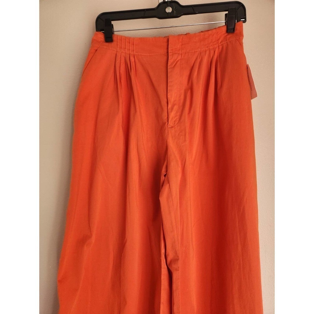 Anthropologie Wide-Leg Pants in Vibrant Orange - Picture 5 of 13